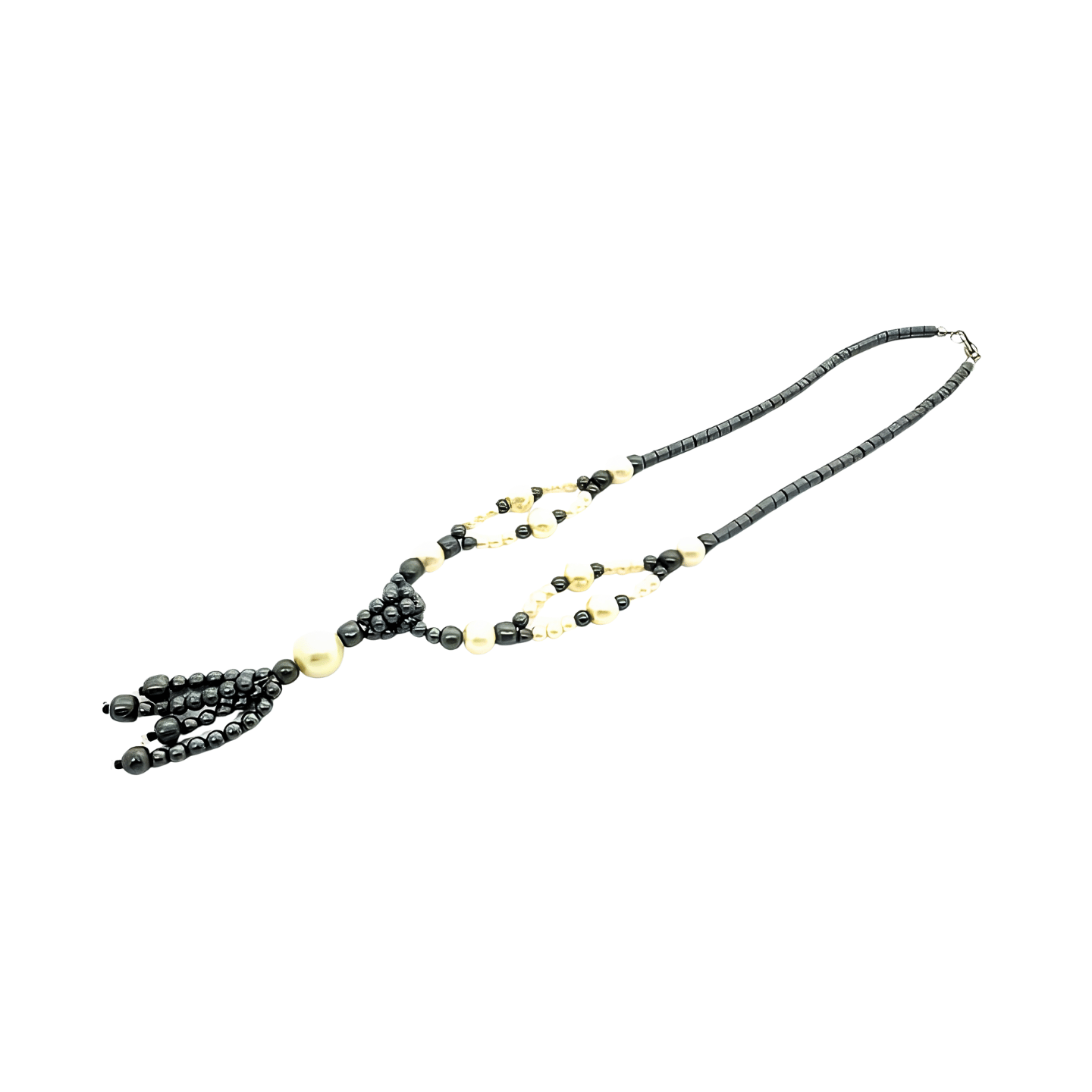 Elegant Hematite Necklace with Pearls