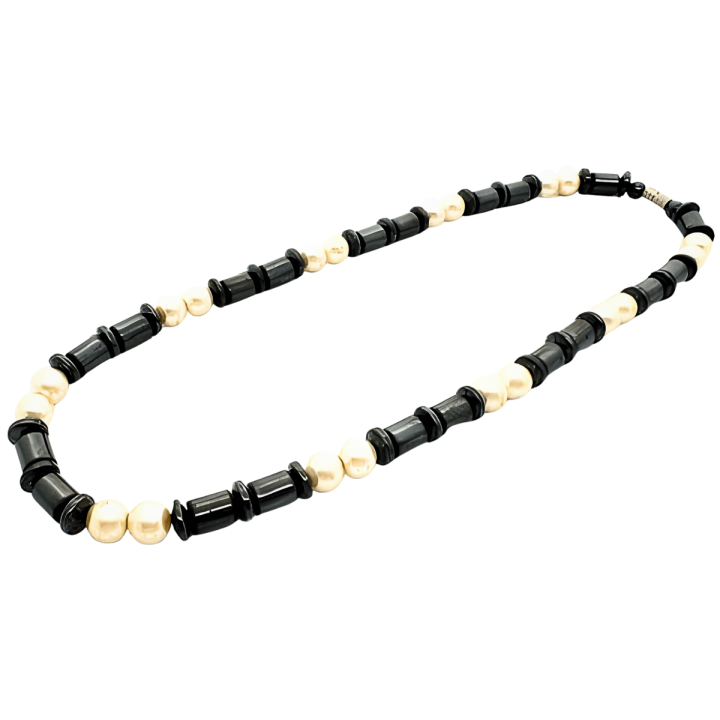 Elegant Hematite Bead Necklace with Pearls (III)