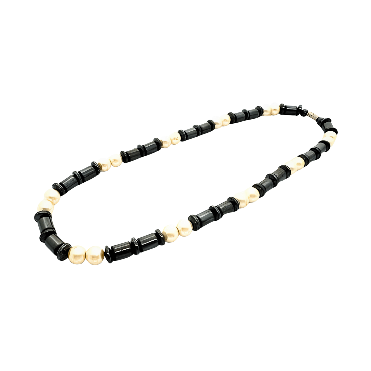 Elegant Hematite Bead Necklace with Pearls (III)