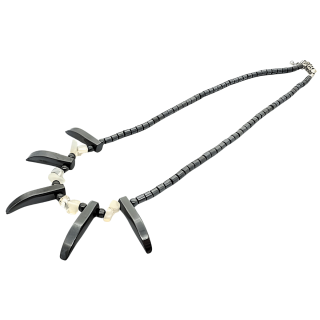 Elegant Bib Style Hematite Necklace