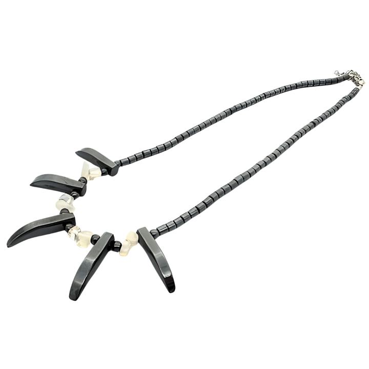 Elegant Bib Style Hematite Necklace