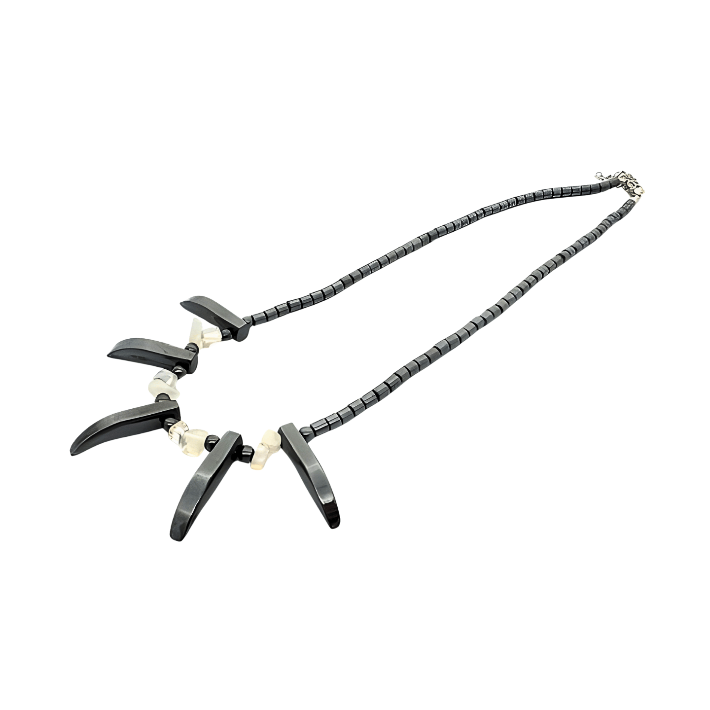 Elegant Bib Style Hematite Necklace