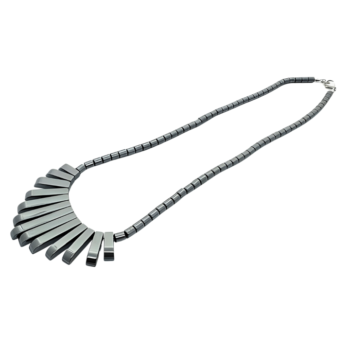 Elegant Graduated Fringe Beads Hematite Necklace