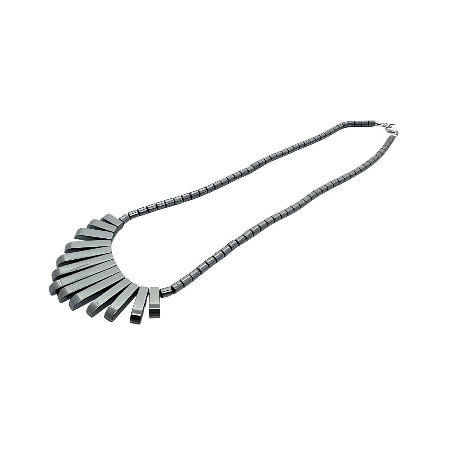 Elegant Graduated Fringe Beads Hematite Necklace