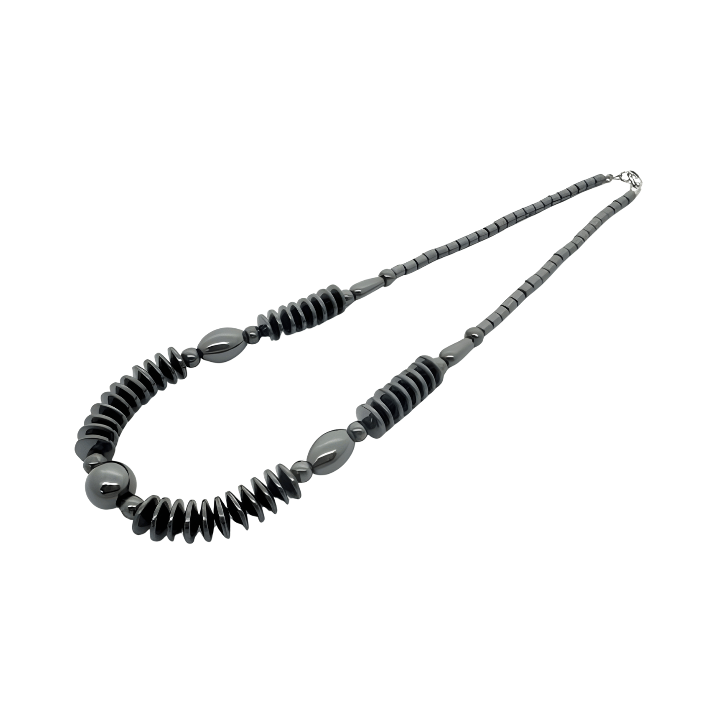 Elegant Stacked Plate Hematite Necklace