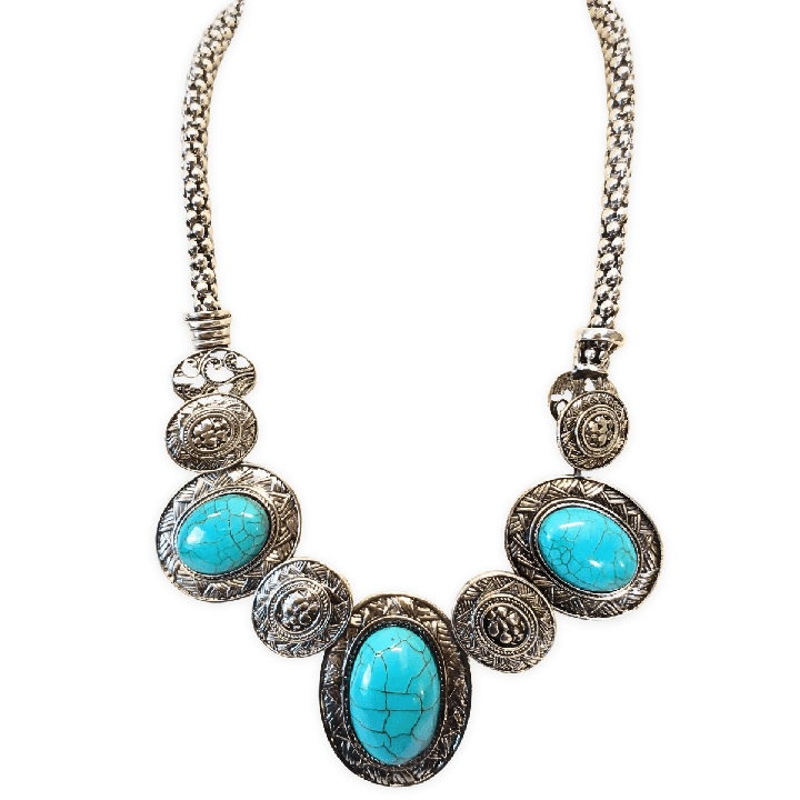 Turquoise necklace & earring set B