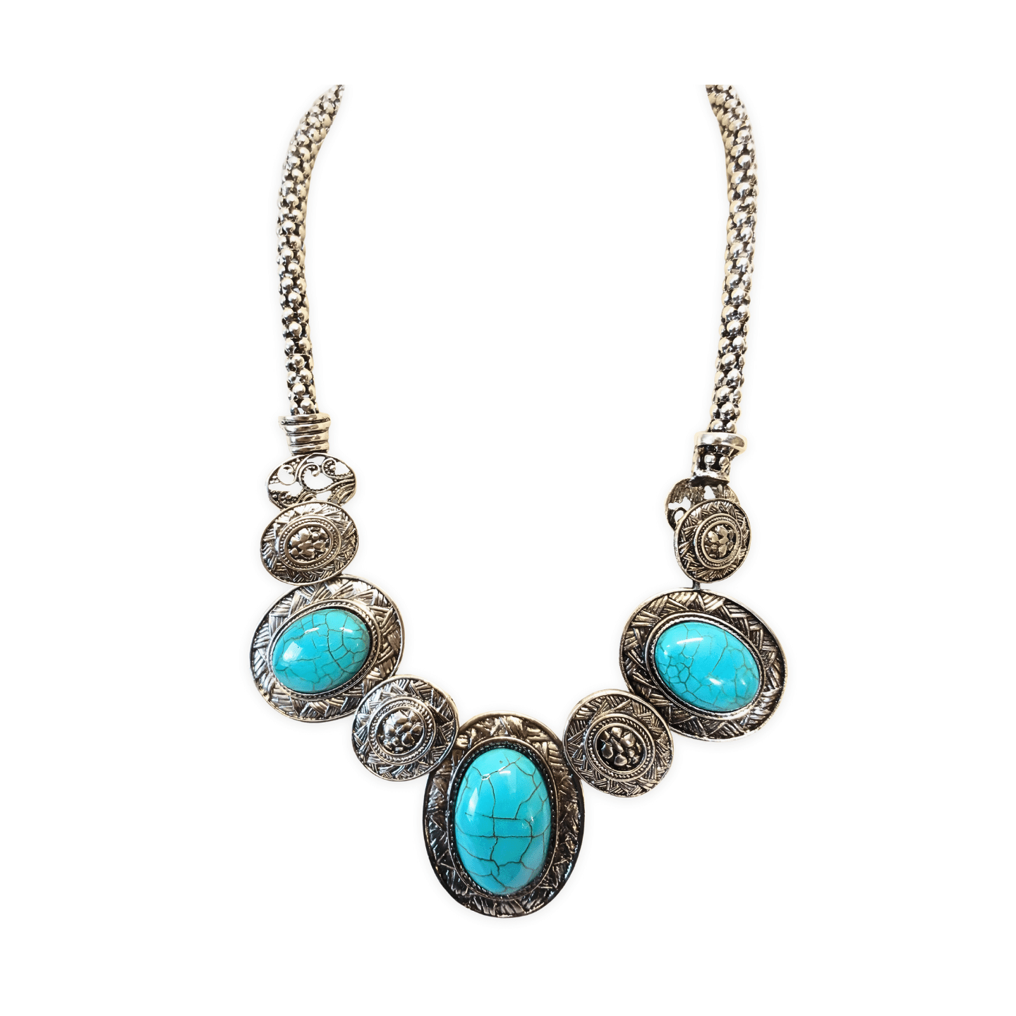Turquoise necklace & earring set B