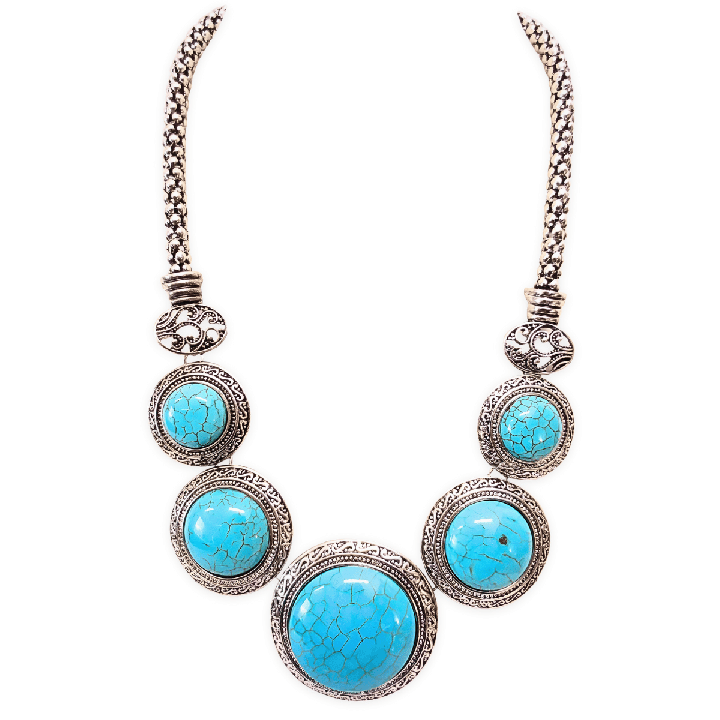 Turquoise necklace & earring set C