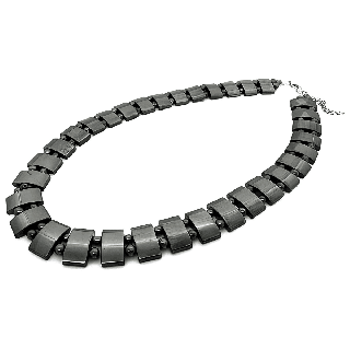 Elegant Rectangular Beads Hematite Necklace