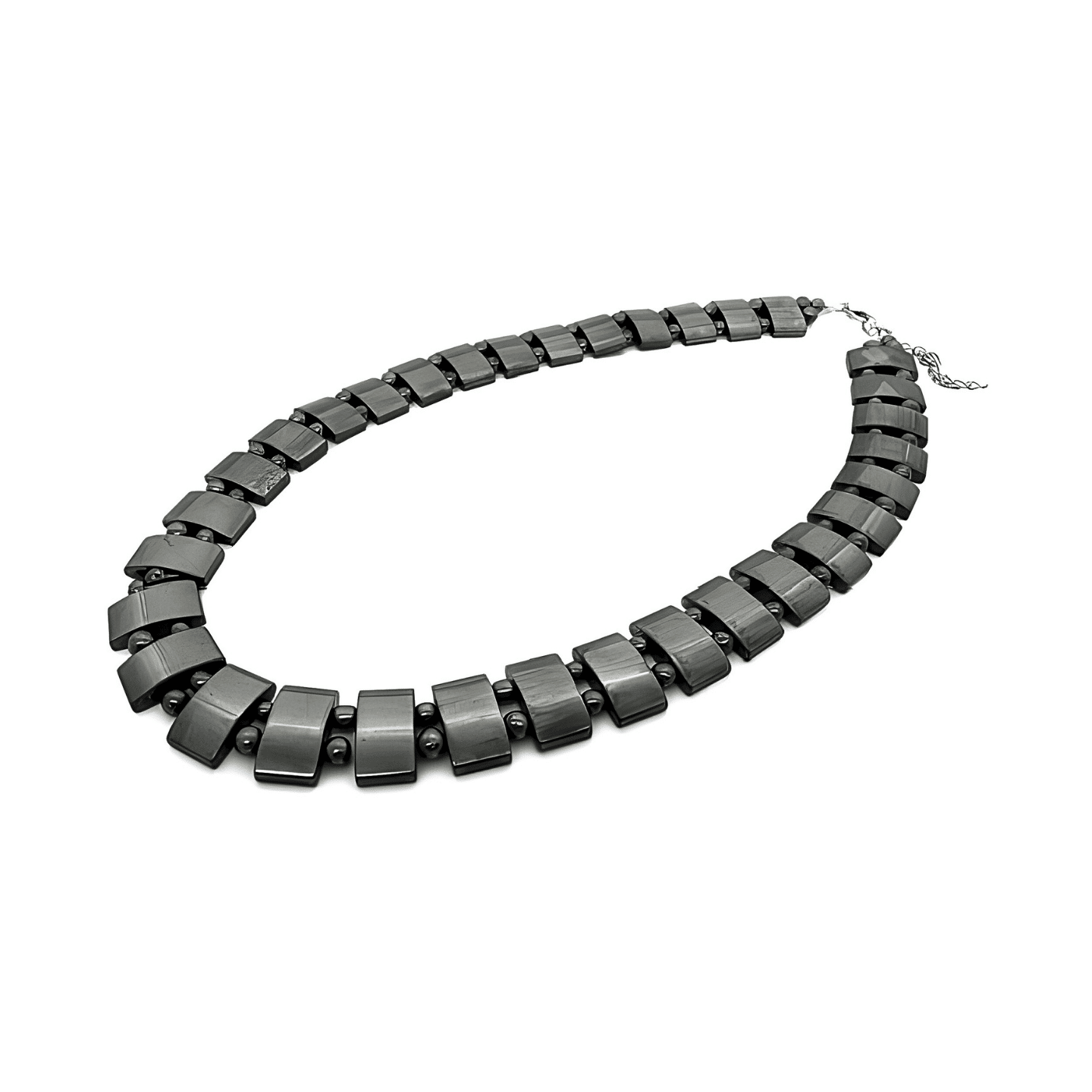 Elegant Rectangular Beads Hematite Necklace