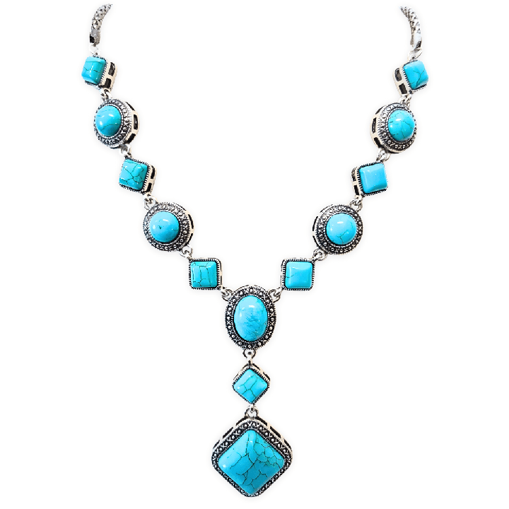 Turquoise necklace & earring set A