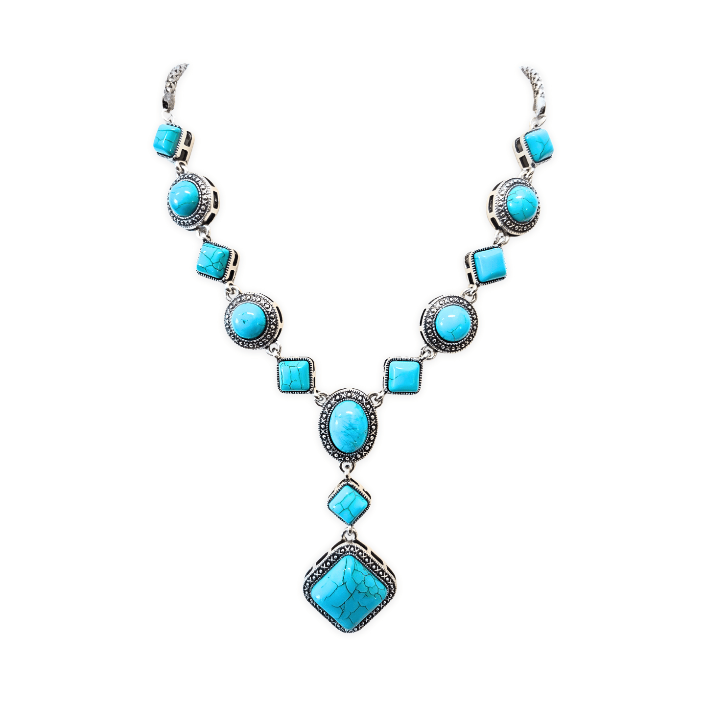Turquoise necklace & earring set A