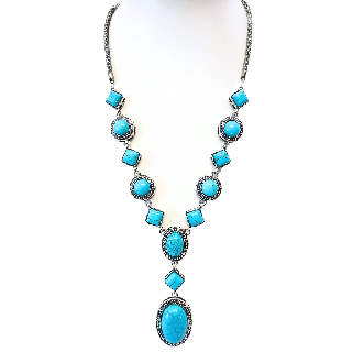 Turquoise necklace & earring set D