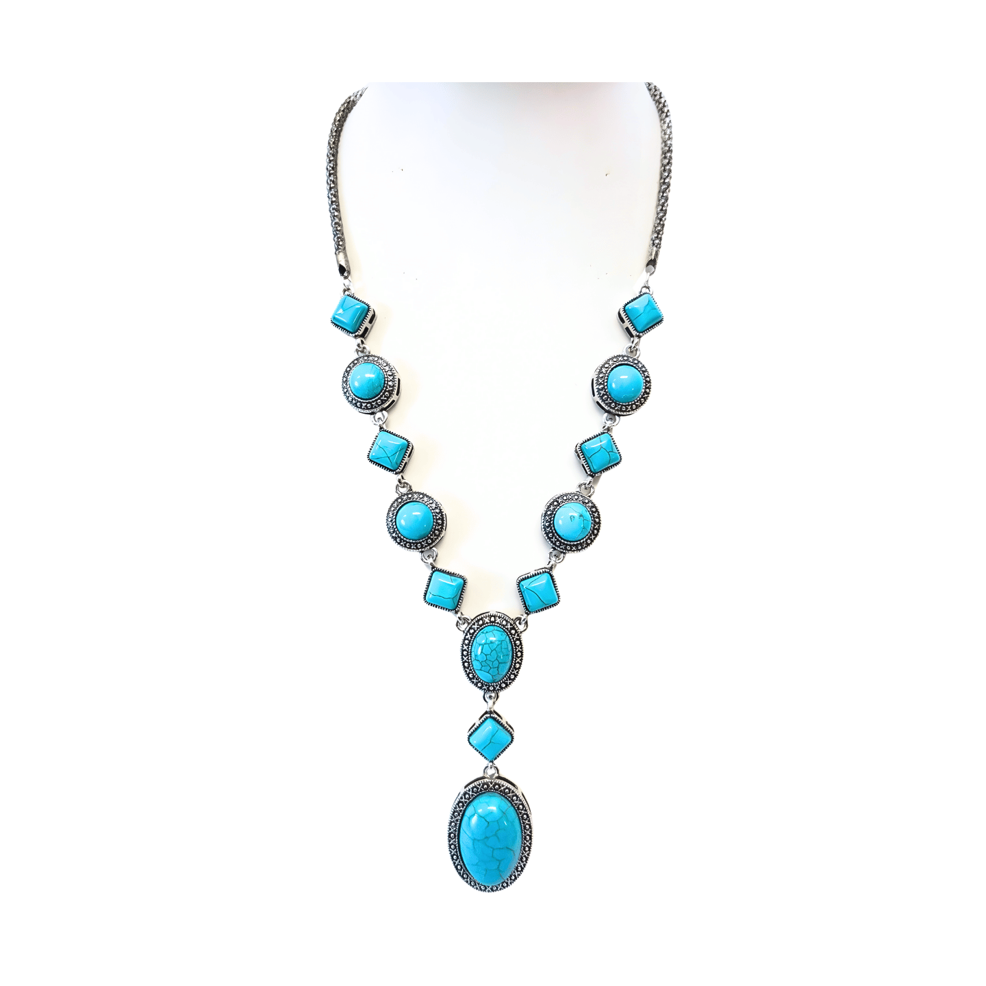 Turquoise necklace & earring set D