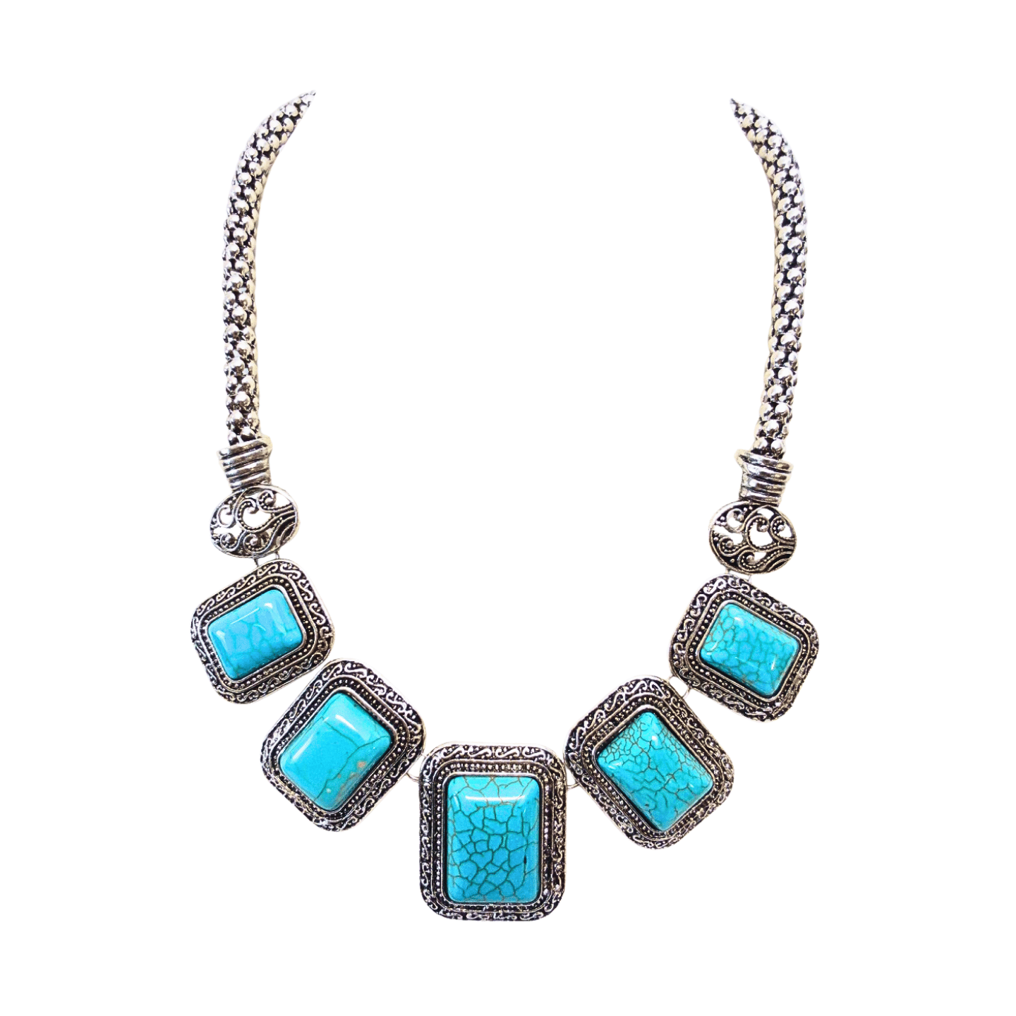 Turquoise necklace & earring set G