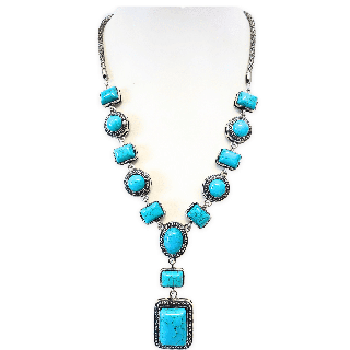 Turquoise necklace & earring set E