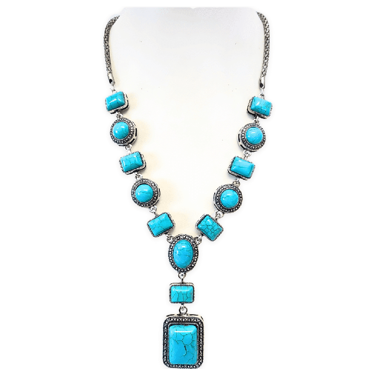 Turquoise necklace & earring set E