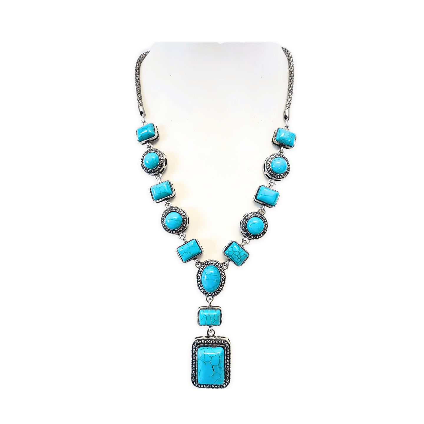 Turquoise necklace & earring set E