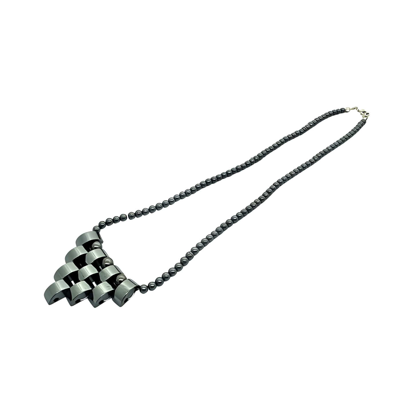 Elegant Geometric Cross Hematite Necklace (small)
