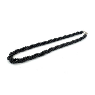 Wholesale Elegant Black Oynx Beaded Twisted Necklace