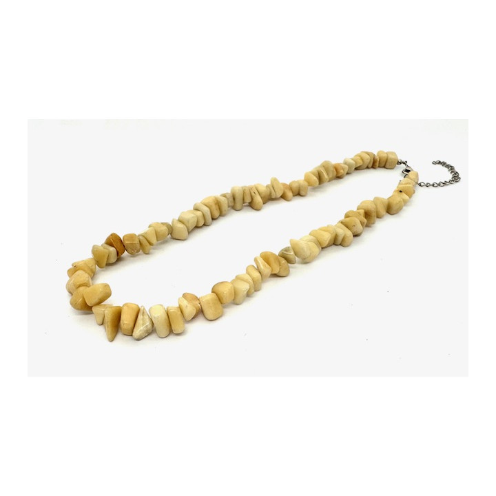 Wholesale 10 mm Single Loop Gemstone Chip Necklace - Yellow Agate