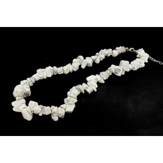 Wholesale 10 mm Single Loop Gemstone Chip Necklace - White Howlite
