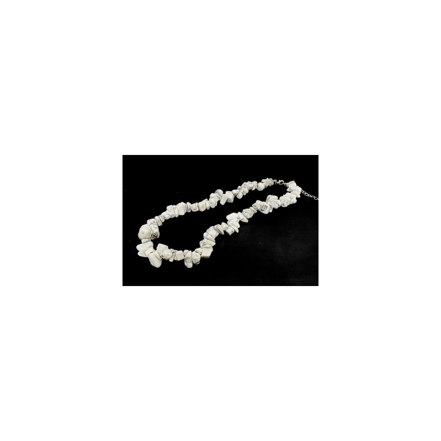 Wholesale 10 mm Single Loop Gemstone Chip Necklace - White Howlite