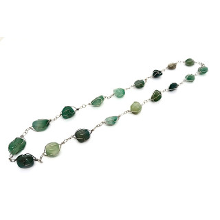 Polished Gemstone Necklace Wire Wrapped - Jade