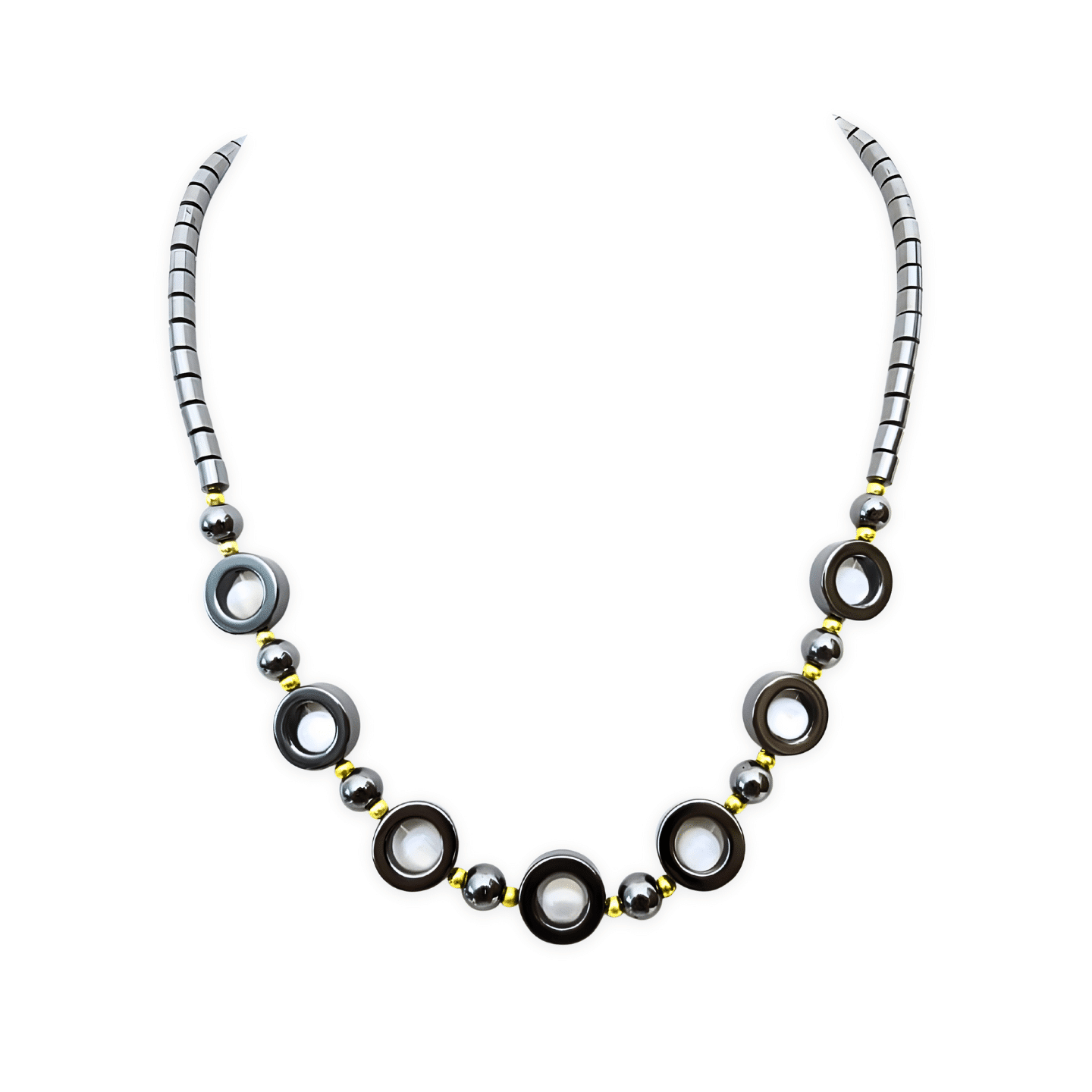 White haematite necklace