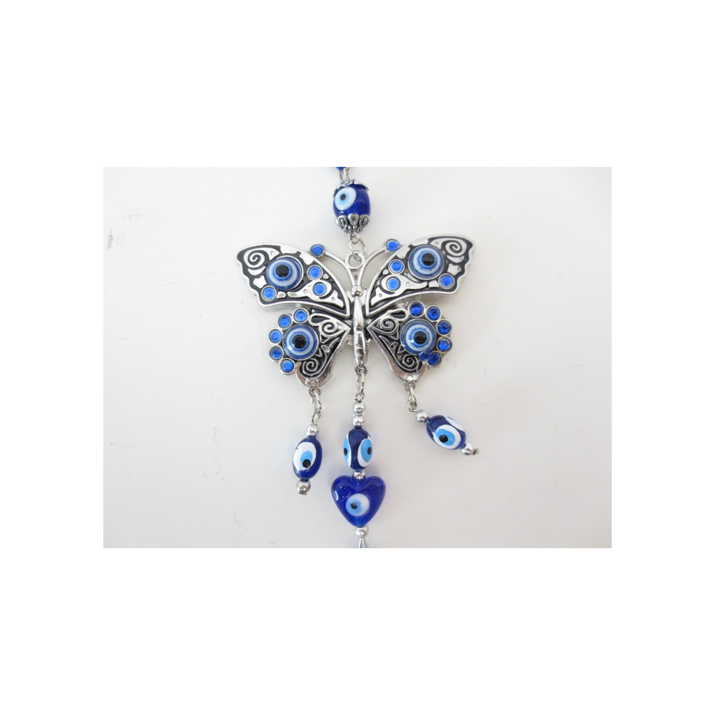 Blue Evil Eye Pendant with Butterfly Set of 6
