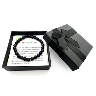 8mm Blue Sandstone Gemstone Bracelet – Gift Box Included