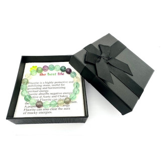 8mm Fluorite Gemstone Bracelet – Gift Box Included