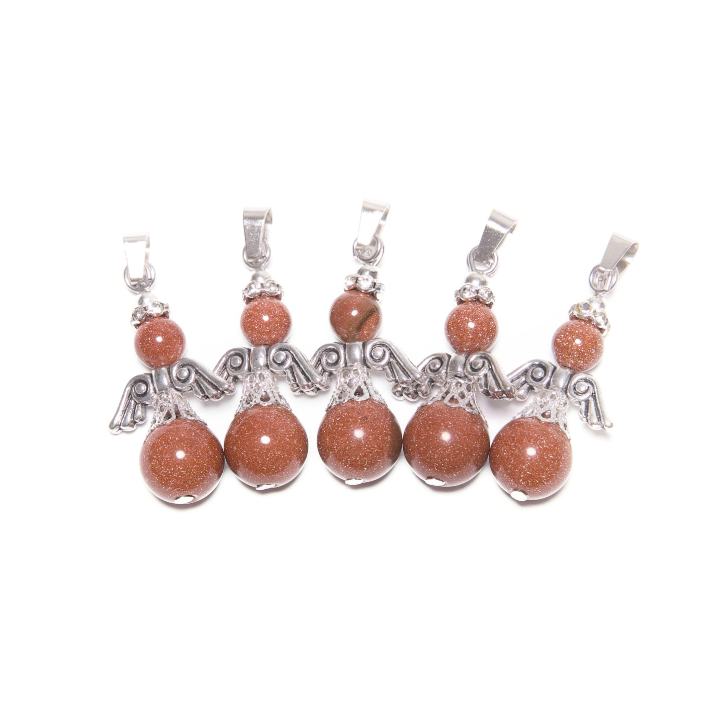 Angel Gemstone Pendant Set (5pc) - Gold Sandstone