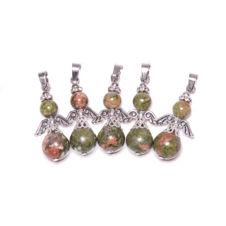Angel Gemstone Pendant Set (5pc) - Unakite