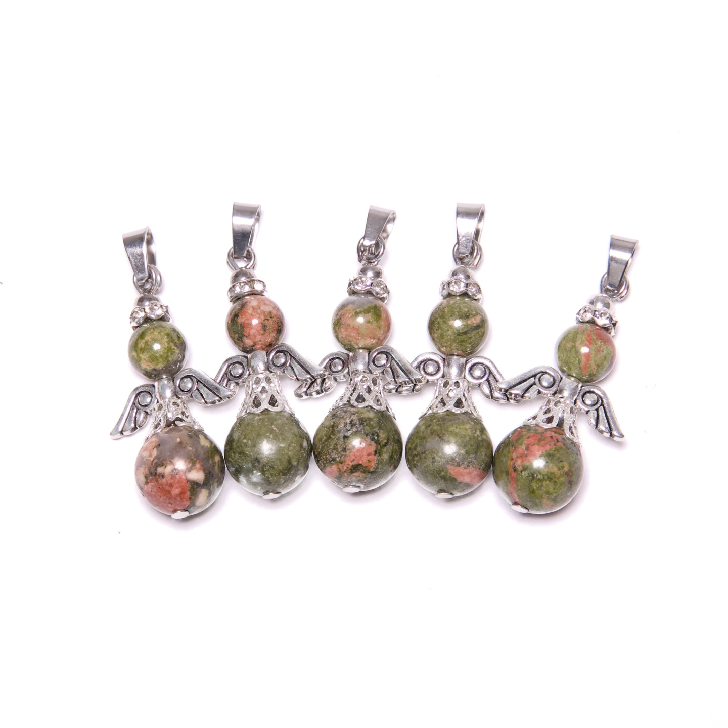 Angel Gemstone Pendant Set (5pc) - Unakite