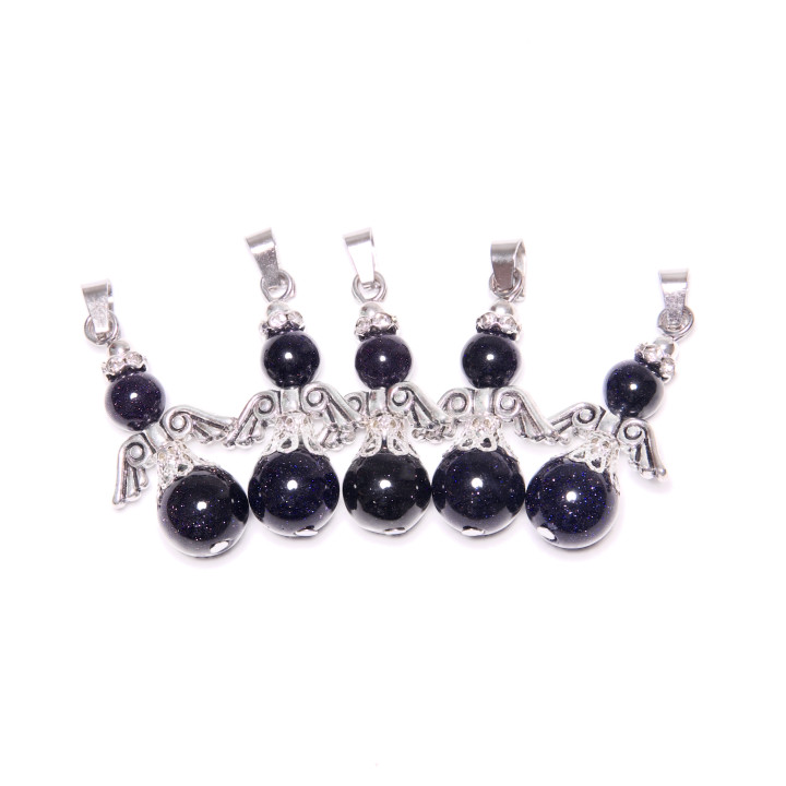 Angel Gemstone Pendant Set (5pc) - Blue Sandstone