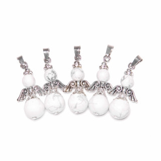 Angel Gemstone Pendant Set (5pc) - White Howlite