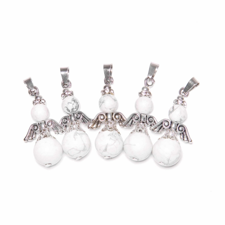 Angel Gemstone Pendant Set (5pc) - White Howlite