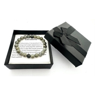 8mm Labradorite Gemstone Bracelet – Gift Box Included