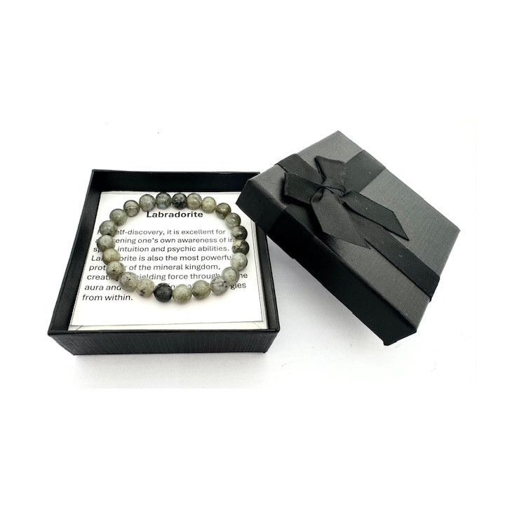 8mm Labradorite Gemstone Bracelet – Gift Box Included