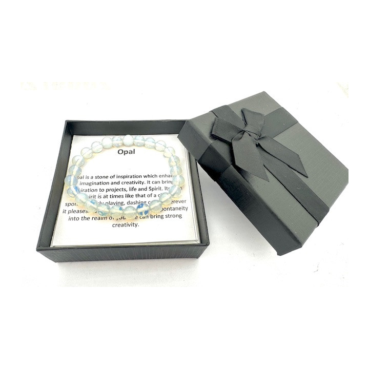 8mm Opal Gemstone Bracelet – Gift Box Included