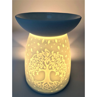 Oil Burner White Tree of Life 13 cm
