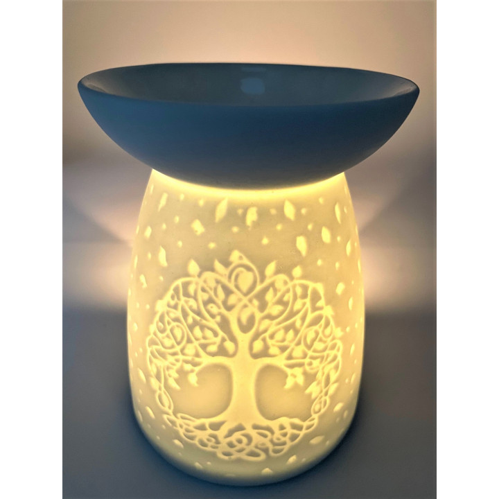 Oil Burner White Tree of Life 13 cm