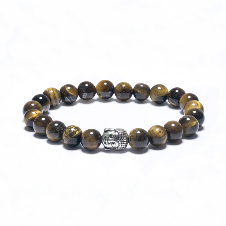 8mm Buddha Bracelet without Box - Tiger Eye