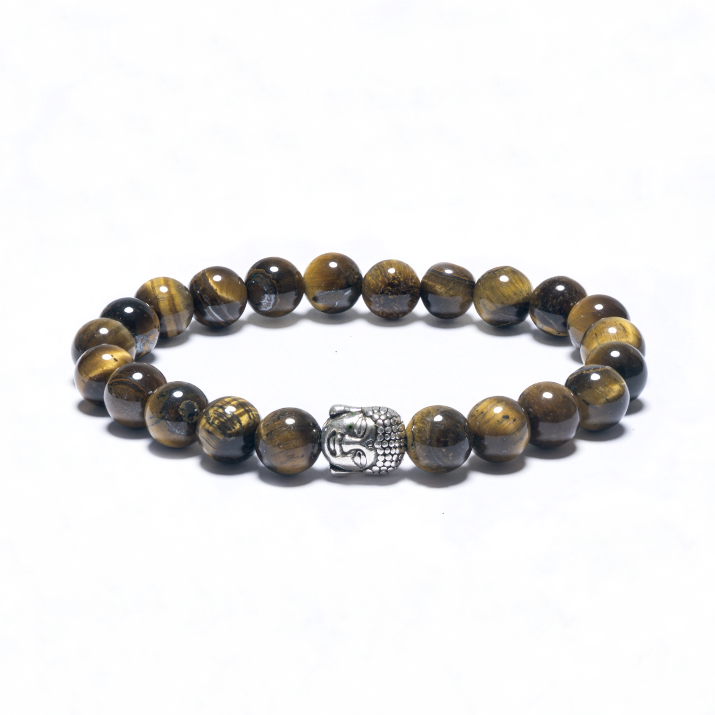 8mm Buddha Bracelet without Box - Tiger Eye