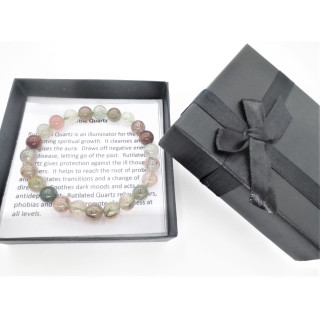 8mm Rutile Quartz Gemstone Bracelet – Gift Box Included