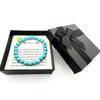 8mm Turquoise Gemstone Bracelet – Gift Box Included
