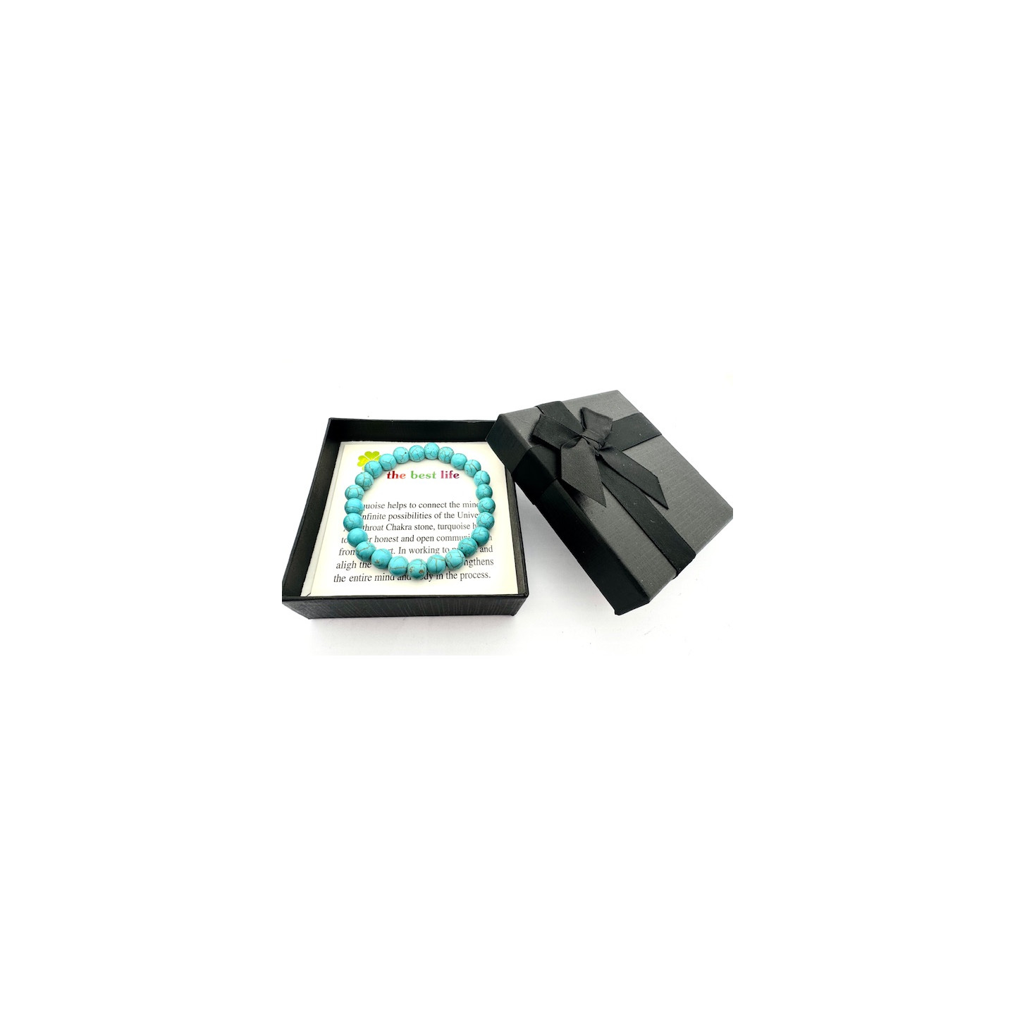 8mm Turquoise Gemstone Bracelet – Gift Box Included