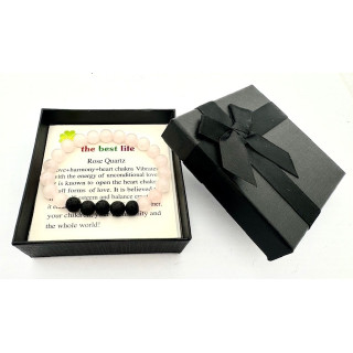8mm Rose Quartz and Lava Stone Gemstone Bracelet – Gift Box Included