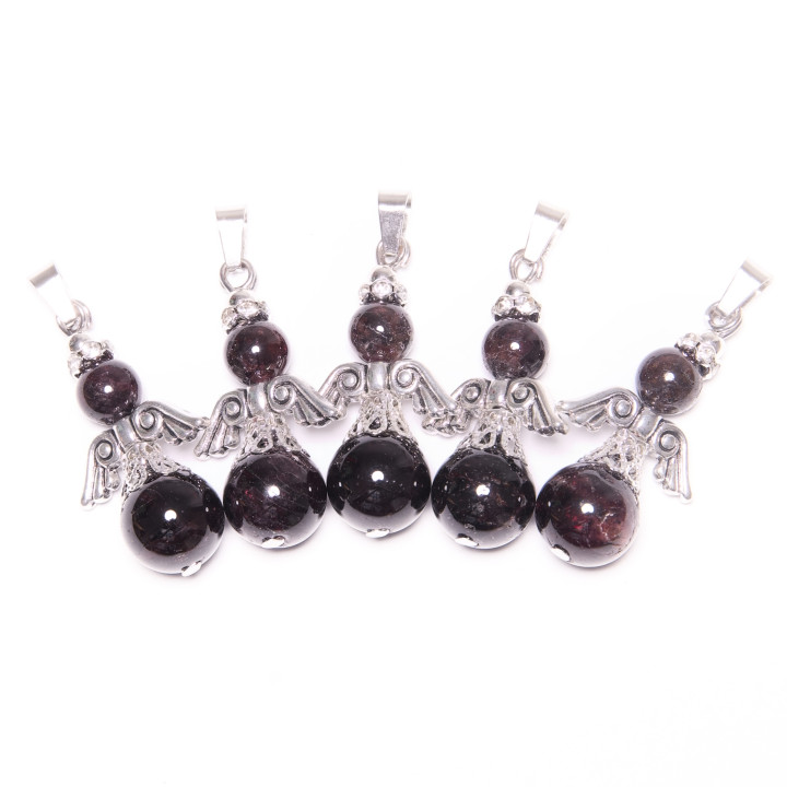 Angel Gemstone Pendant Set (5pc) - Garnet